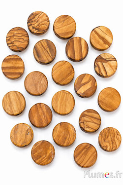 Perle in pietra piatte - Ø 13 mm - marrone